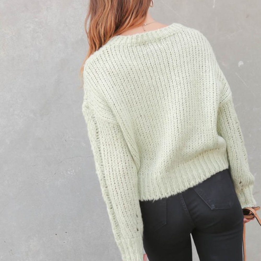 NWT Long Sleeve Cable Knit Lurex Detail Sweater - Picture 7 of 9